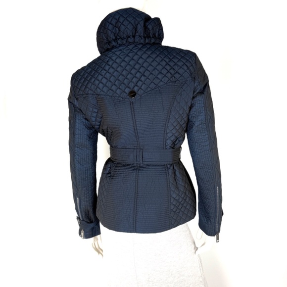 Authentic Burberry London Navy Blue Collared Quilted Jacket 42 8 - Picture 2 of 9